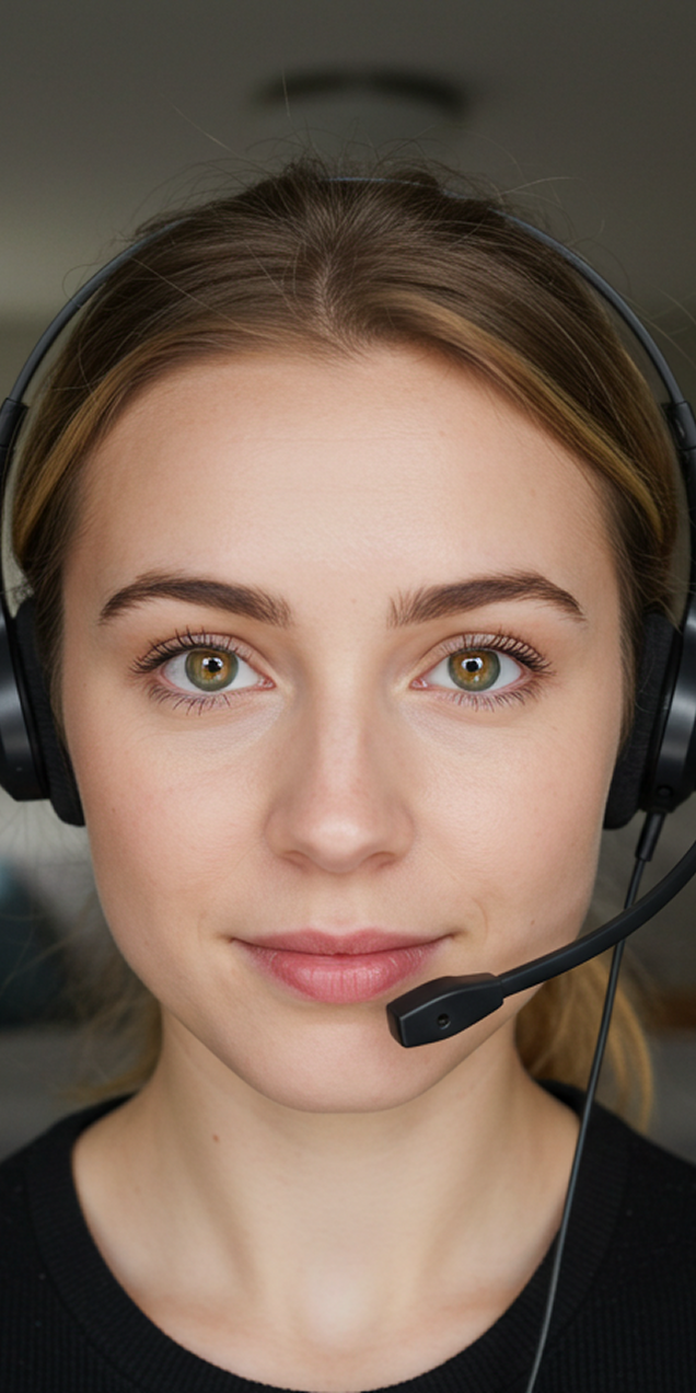 Professional woman with headset